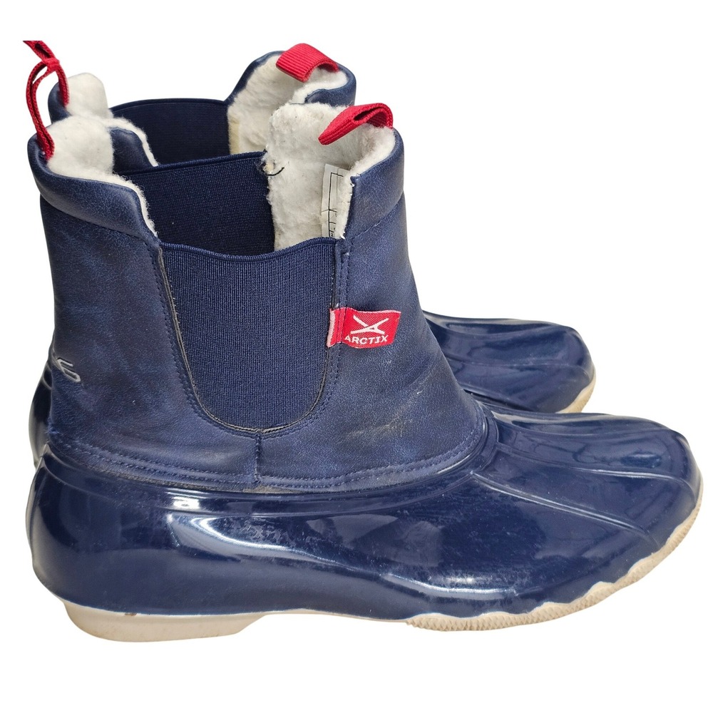 Arctix Kids Hudson Navy Blue Insulated Duck Boots Size 7 Waterproof Snow Rain